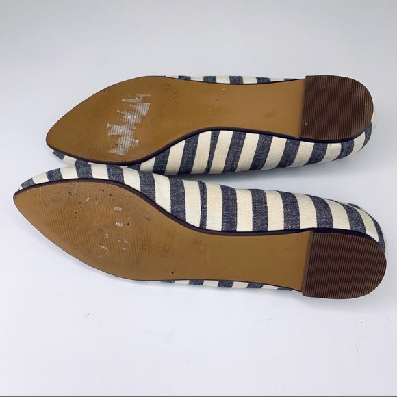 Madewell Sidewalk Skimmer Striped Ballet Flats pointy toe flats - Picture 5 of 8